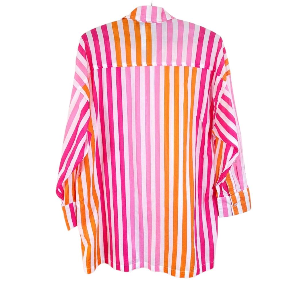 BEACH RIOT Alexa Top Shirt Swim Cover Up Coverup In Sunset Stripes Size S / M - Picture 4 of 8